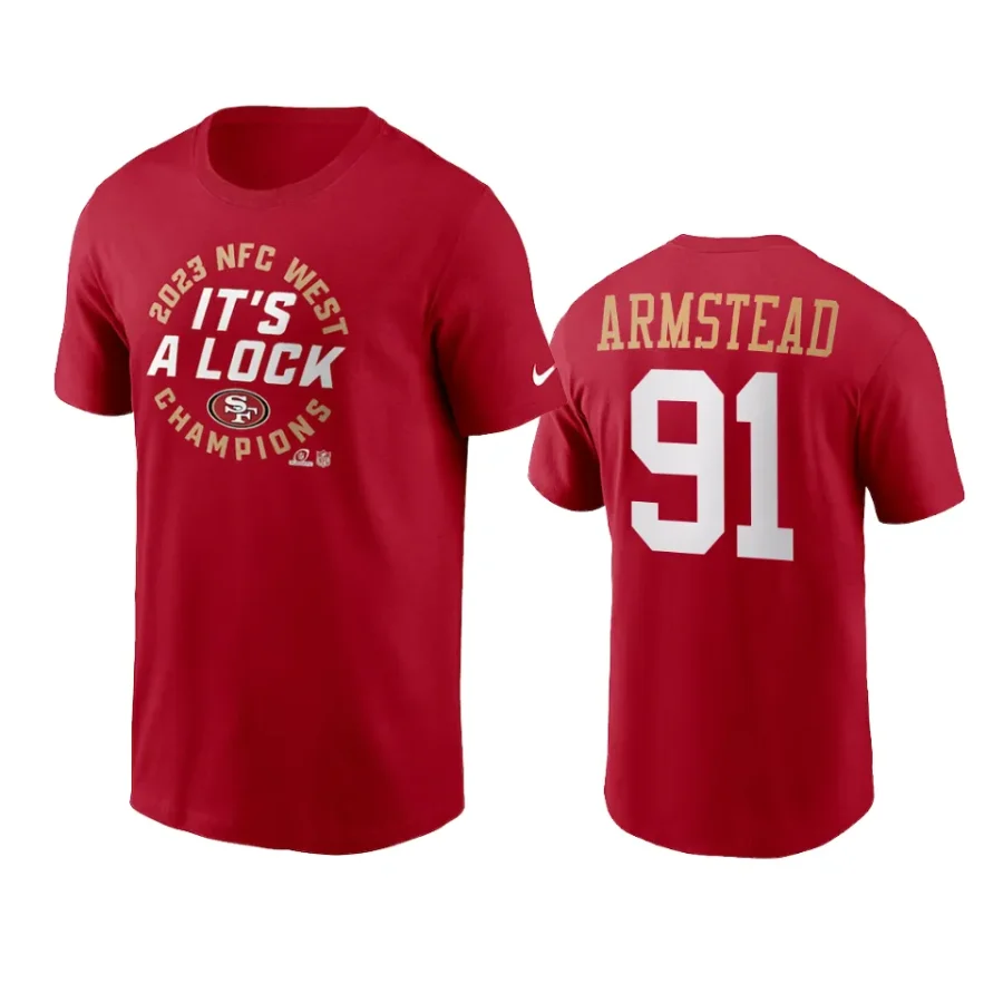 San Francisco 49ers Arik Armstead Scarlet 2023 NFC West Division