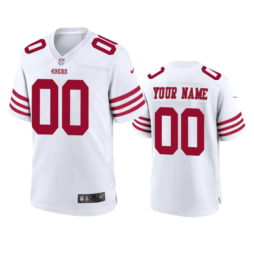 Custom San Francisco 49ers White Game Jersey - Jerseyok Shop