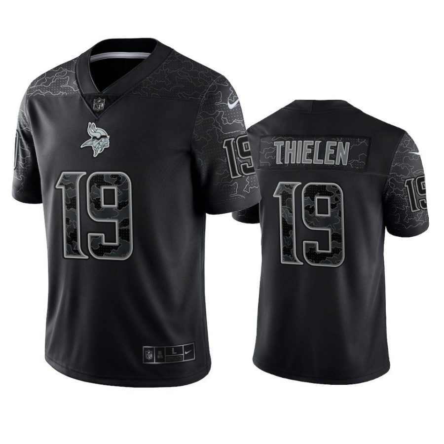 adam thielen vikings black reflective limited jersey