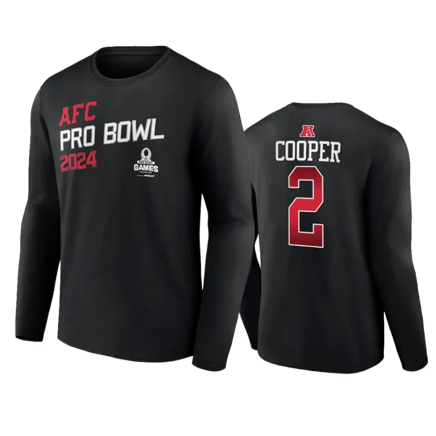 afc amari cooper black 2024 nfl pro bowl long sleeve t shirt