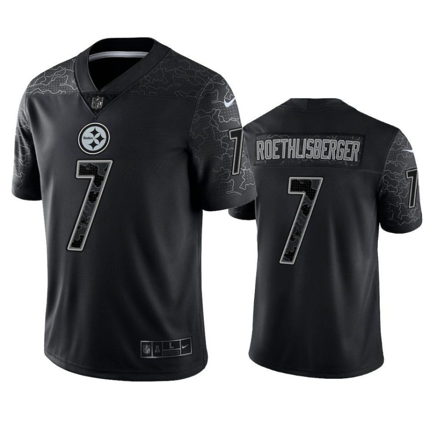 ben roethlisberger steelers black reflective limited jersey