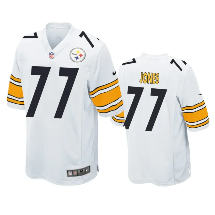 broderick jones steelers white game jersey