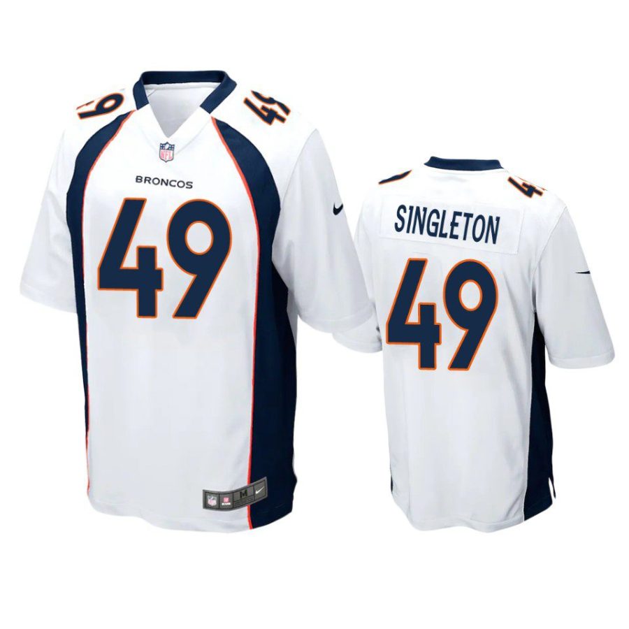 broncos alex singleton game white jersey