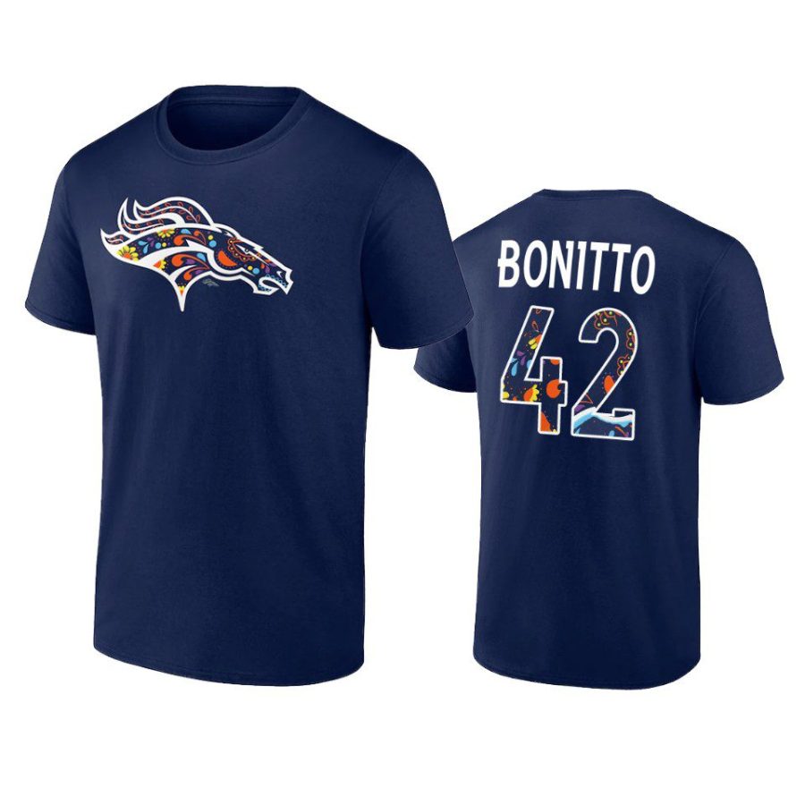 broncos nik bonitto navy nfl por la cultura t shirt