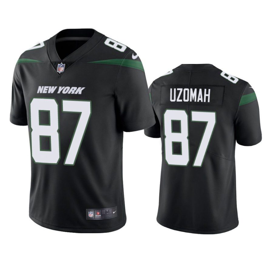 c.j. uzomah jets black vapor jersey