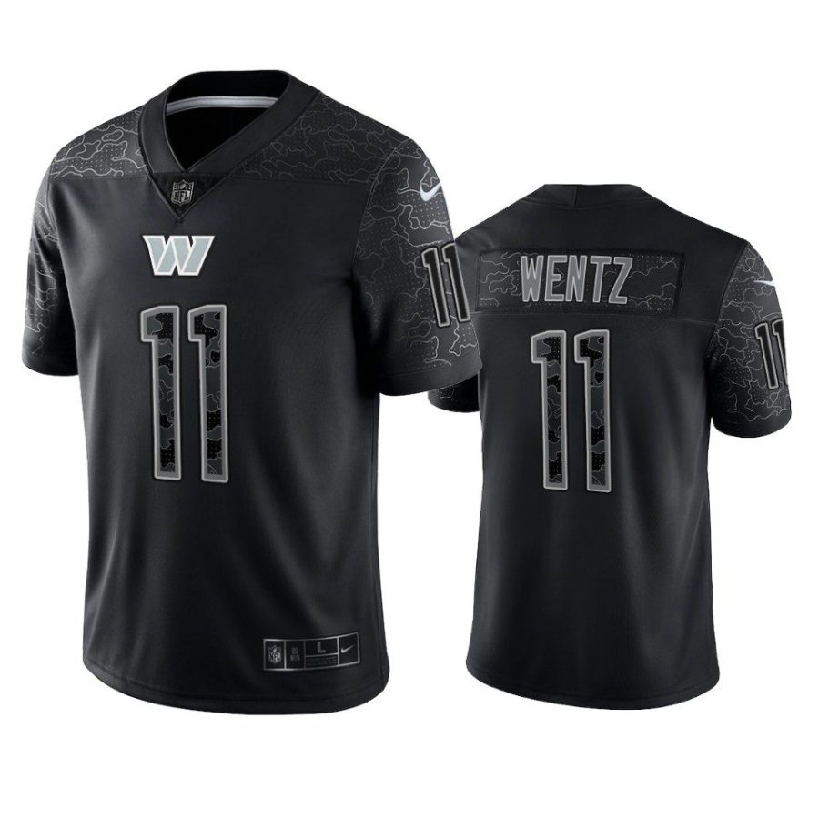 carson wentz commanders black reflective limited jersey