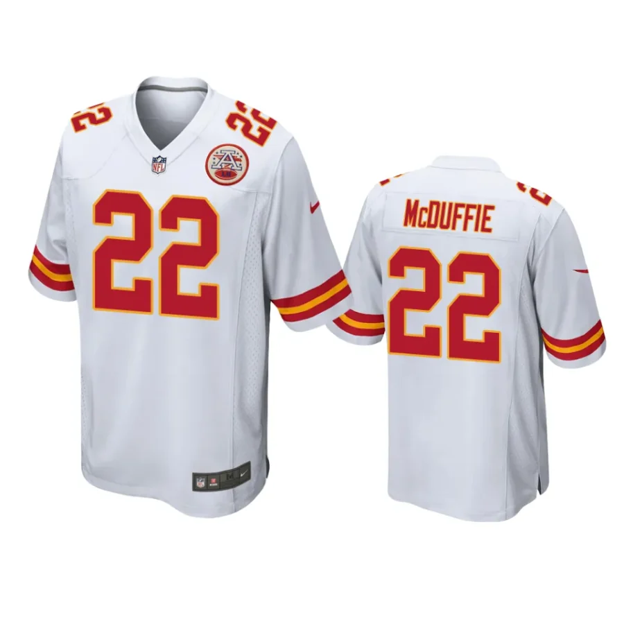 chiefs trent mcduffie game white jersey