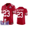 christian mccaffrey 49ers scarlet super bowl lviii vapor fuse jersey