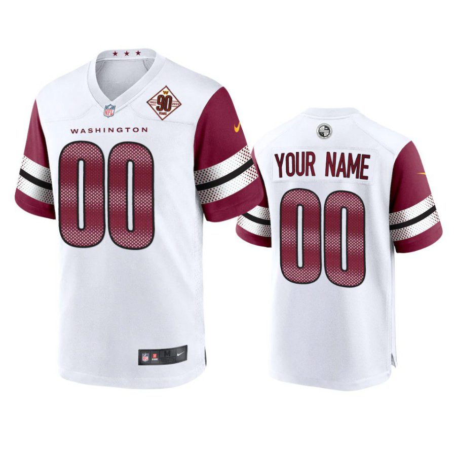 custom commanders white 90th anniversary game jersey