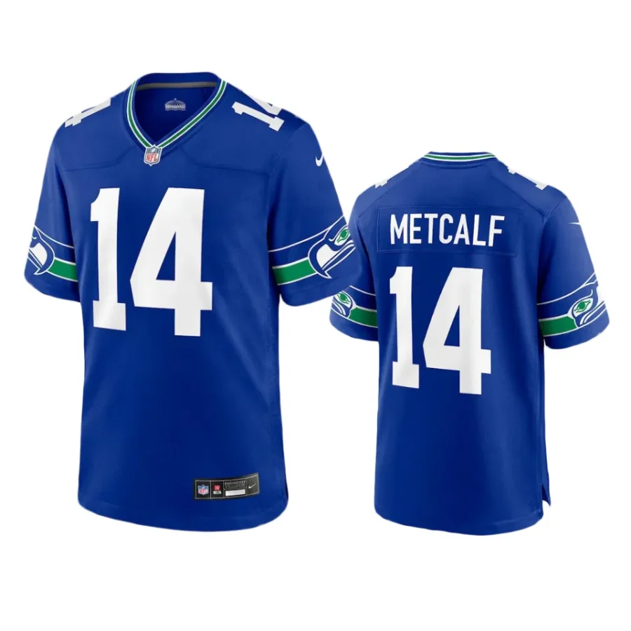 dk metcalf seahawks throwback game royal jersey