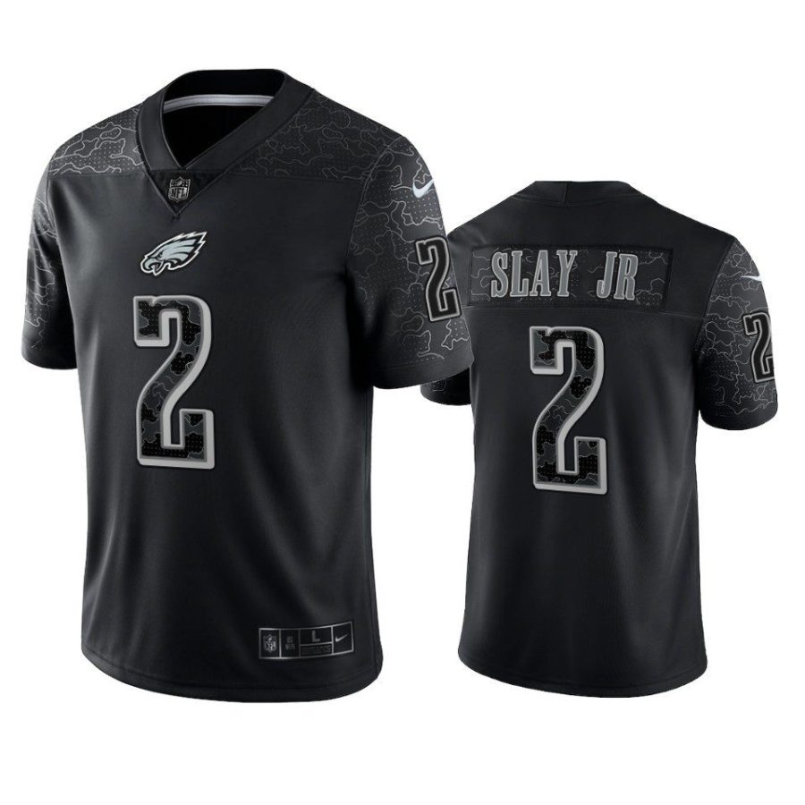 eagles darius slay jr black reflective limited jersey