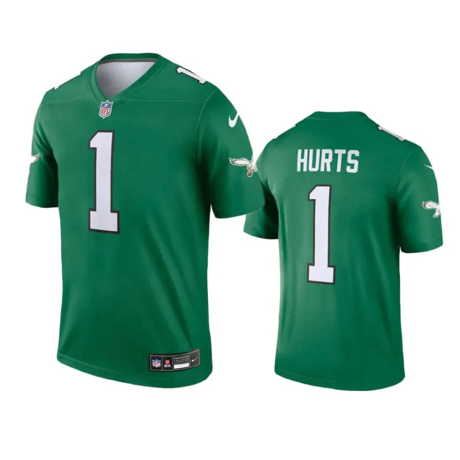 eagles jalen hurts kelly green alternate legend jersey