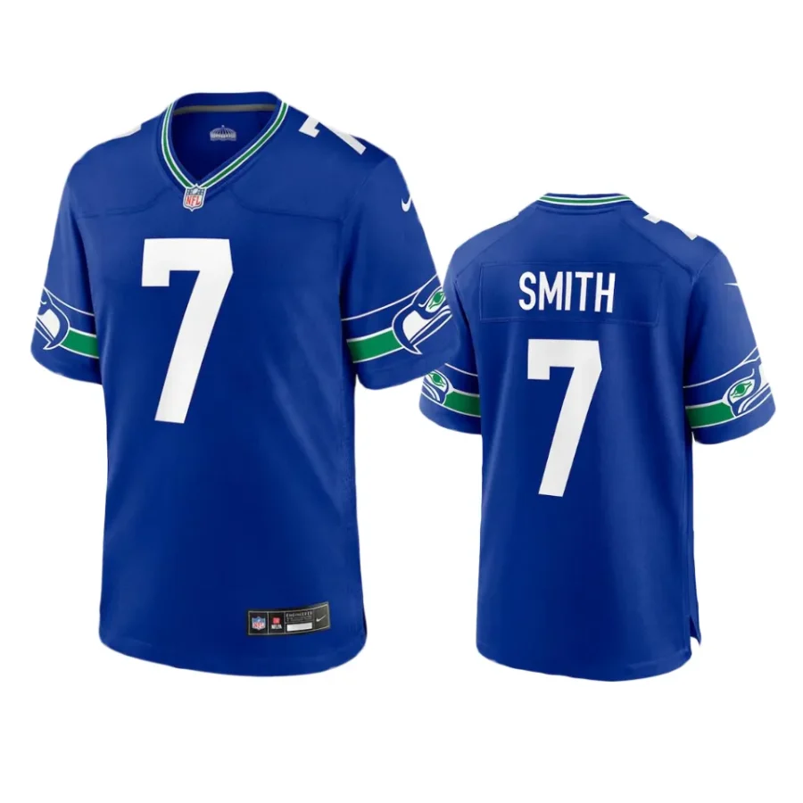 geno smith seahawks throwback game royal jersey