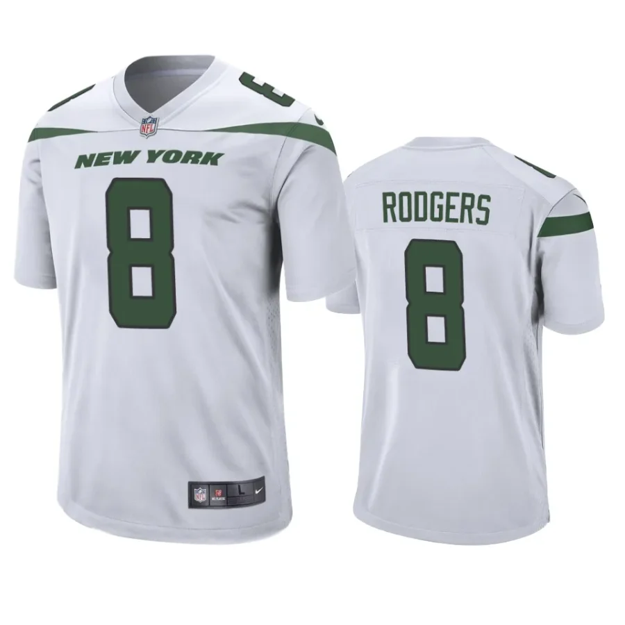 jets aaron rodgers game white jersey