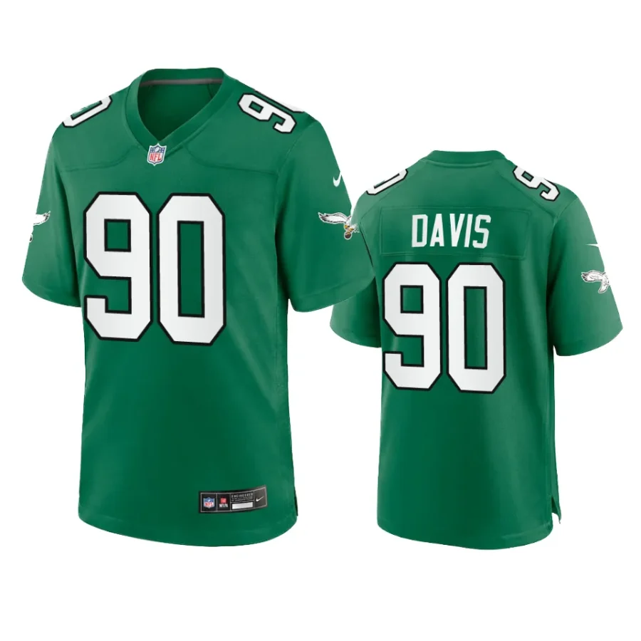 Philadelphia Eagles Jordan Davis Kelly Green Alternate Game Jersey