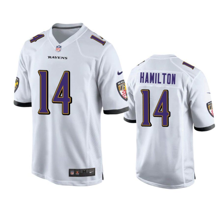 kyle hamilton ravens white game jersey