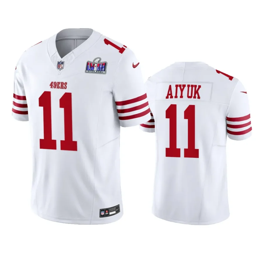 men brandon aiyuk white super bowl lviii vapor fuse jersey