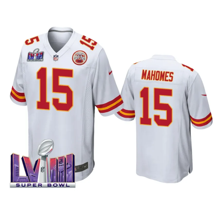 men patrick mahomes ii white super bowl lviii game jersey