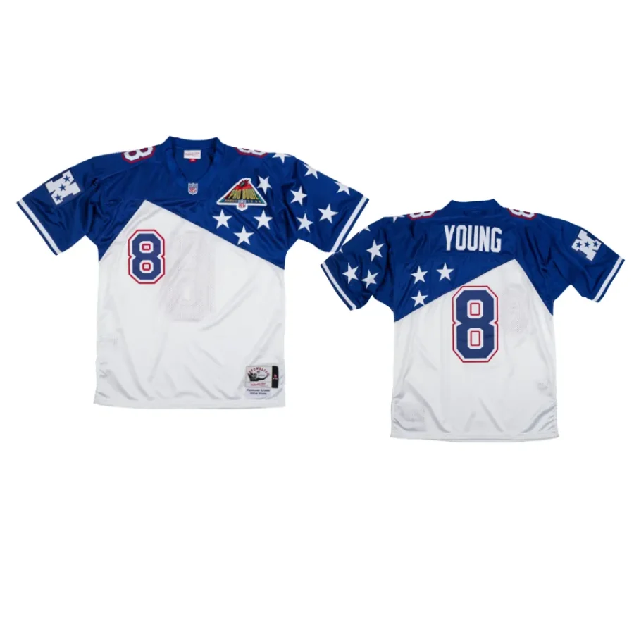 nfc steve young white royal authentic throwback pro bowl 1994 95 jersey