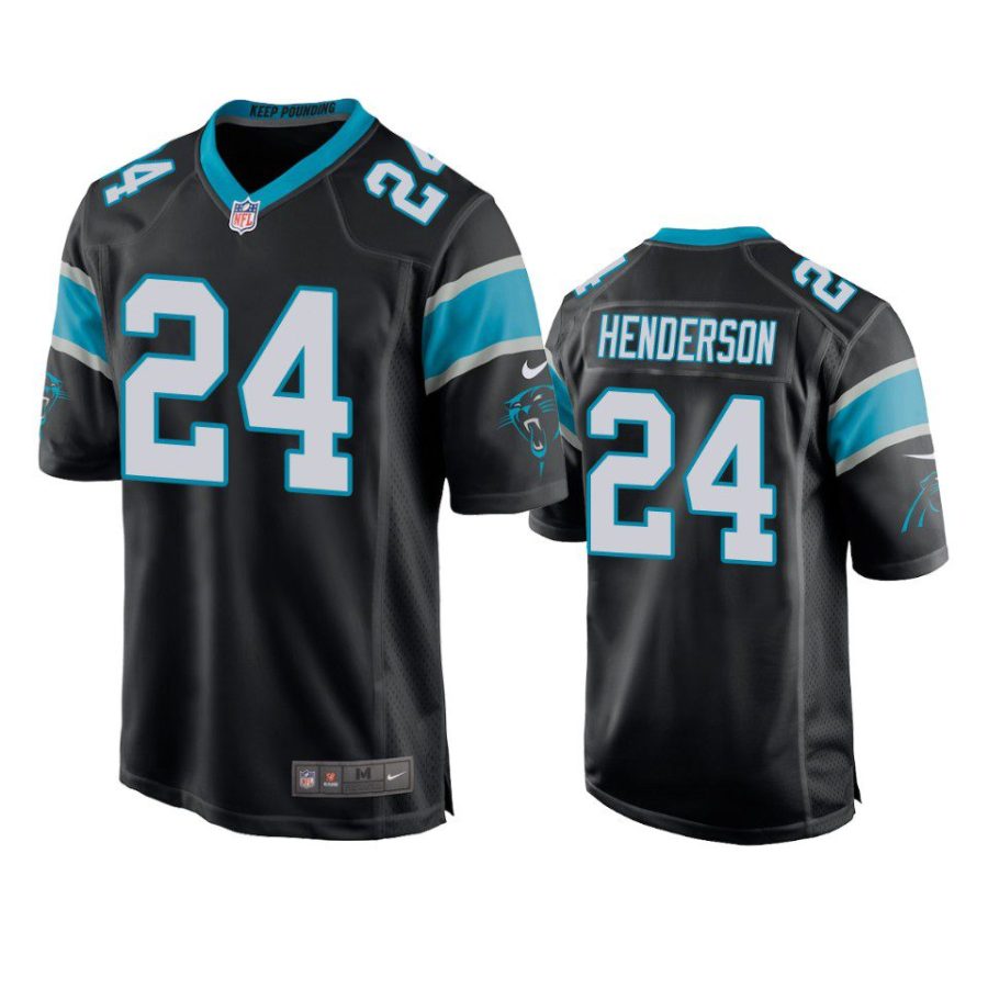 panthers c.j. henderson game black jersey