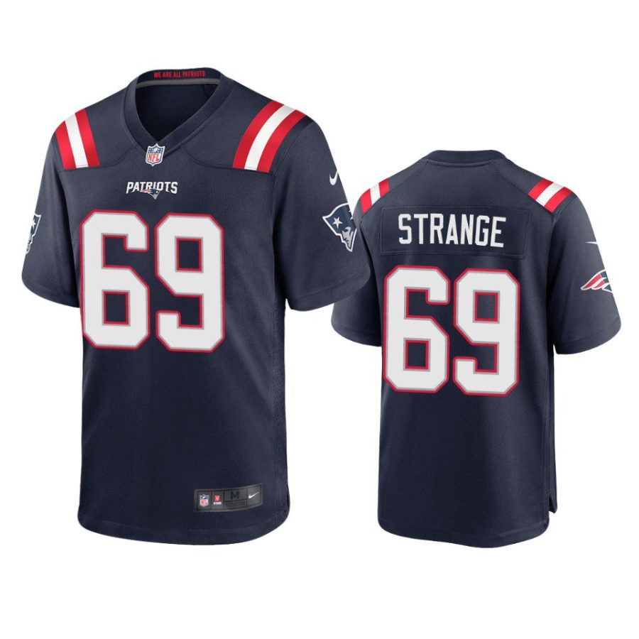 patriots cole strange game navy jersey