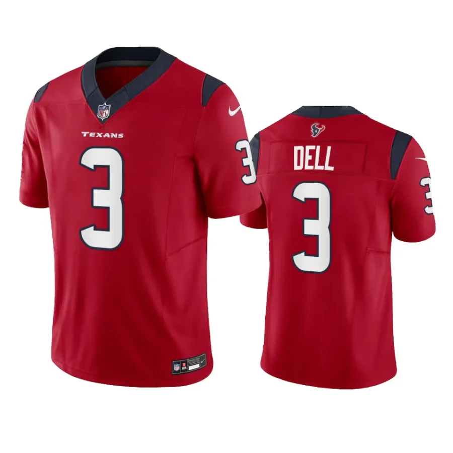 tank dell texans jersey red limited vapor f.u.s.e