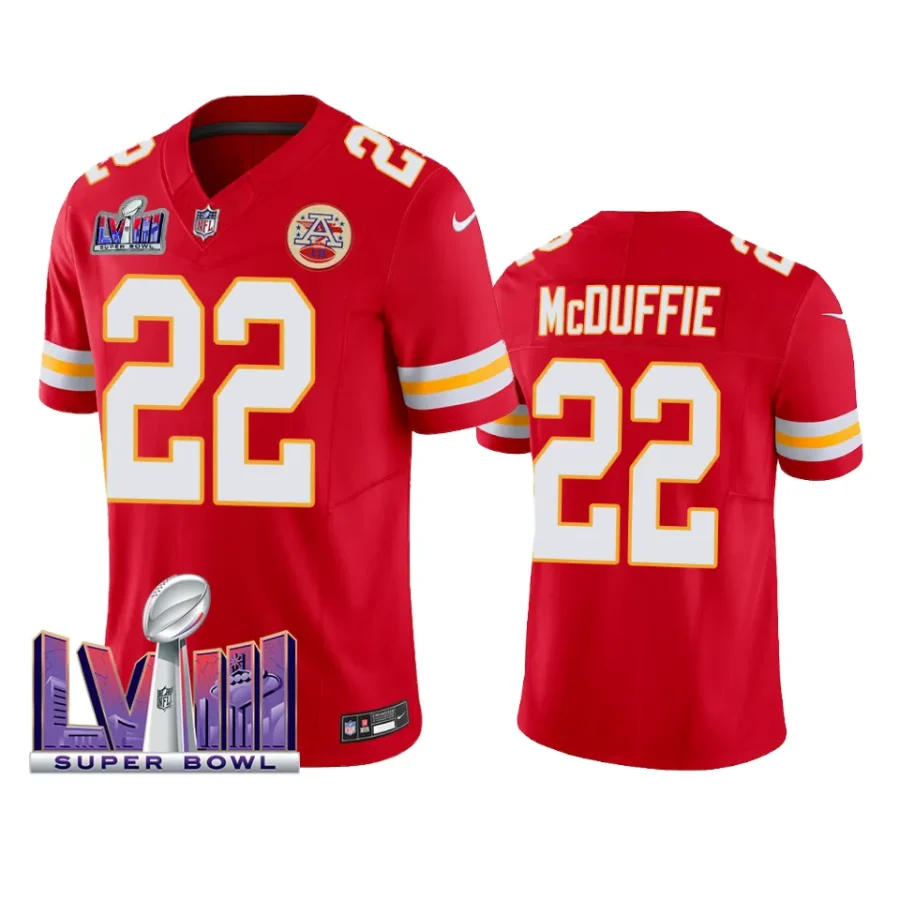 trent mcduffie chiefs jersey 2024 red vapor fuse super bowl lviii