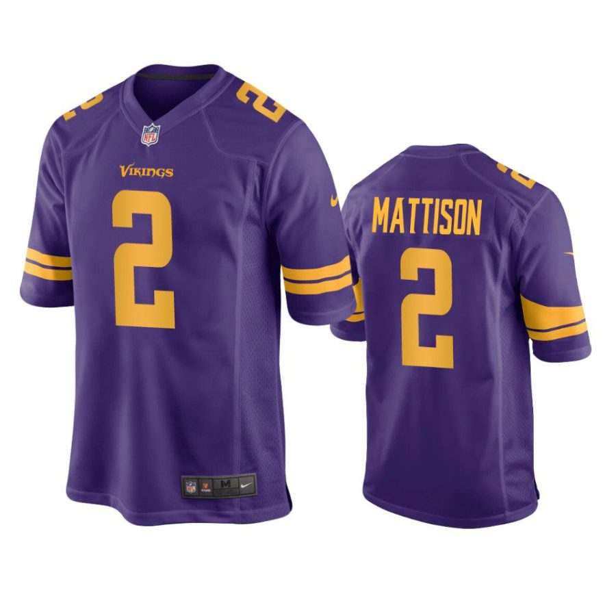 vikings alexander mattison alternate game purple jersey