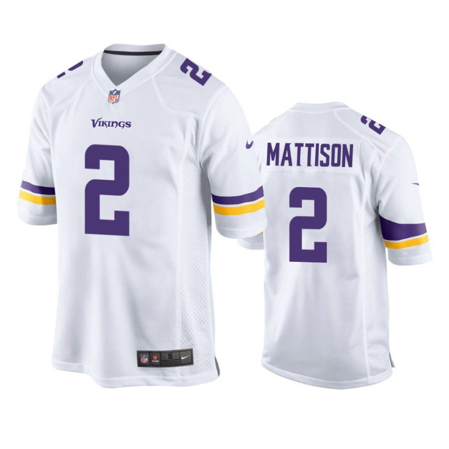 vikings alexander mattison game white jersey