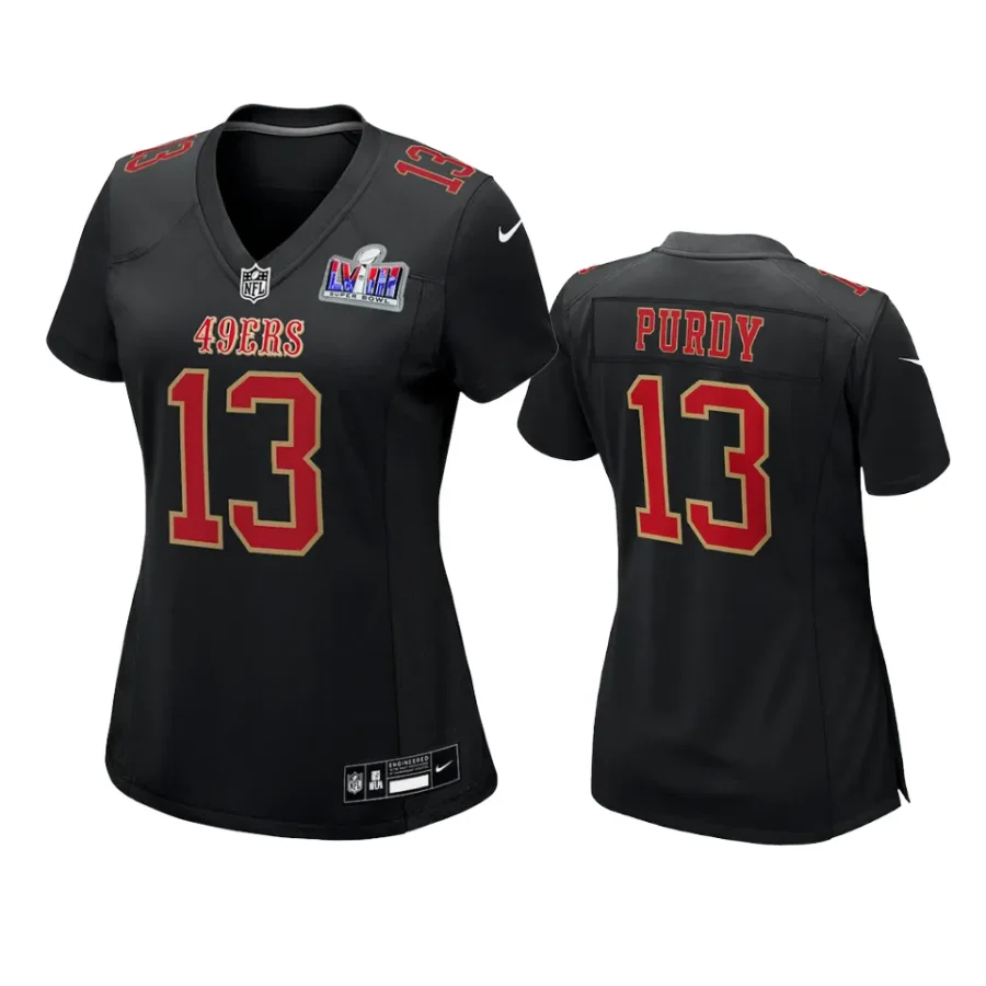 women 49ers brock purdy super bowl lvii black jersey