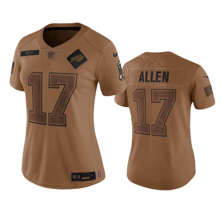 women bills josh allen brown limited 2023 salute to service jersey