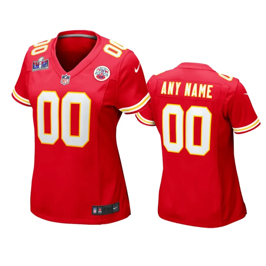 women chiefs custom super bowl lvii red jersey