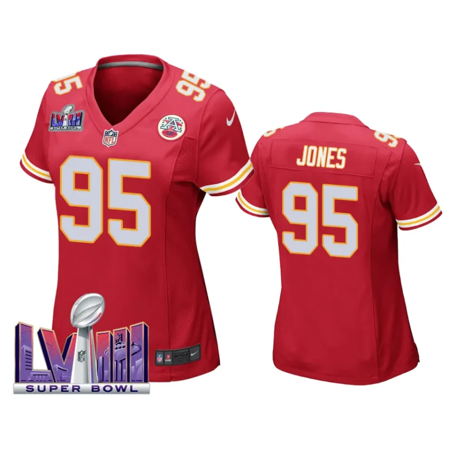 women chris jones red super bowl lviii game jersey