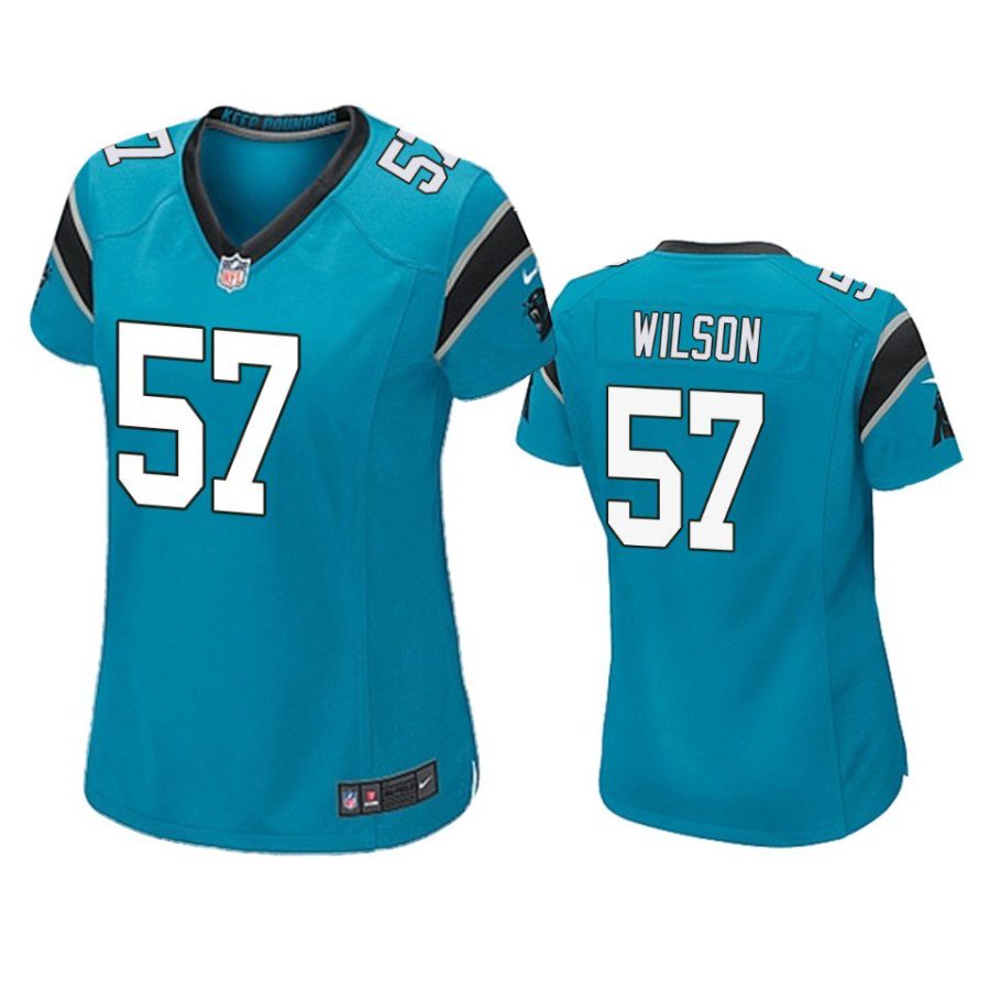 women damien wilson panthers blue game jersey