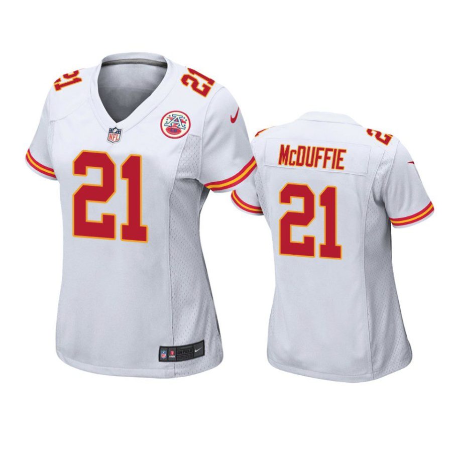 Women's Kansas City Chiefs Trent McDuffie White Game Jersey - Jerseyok Shop