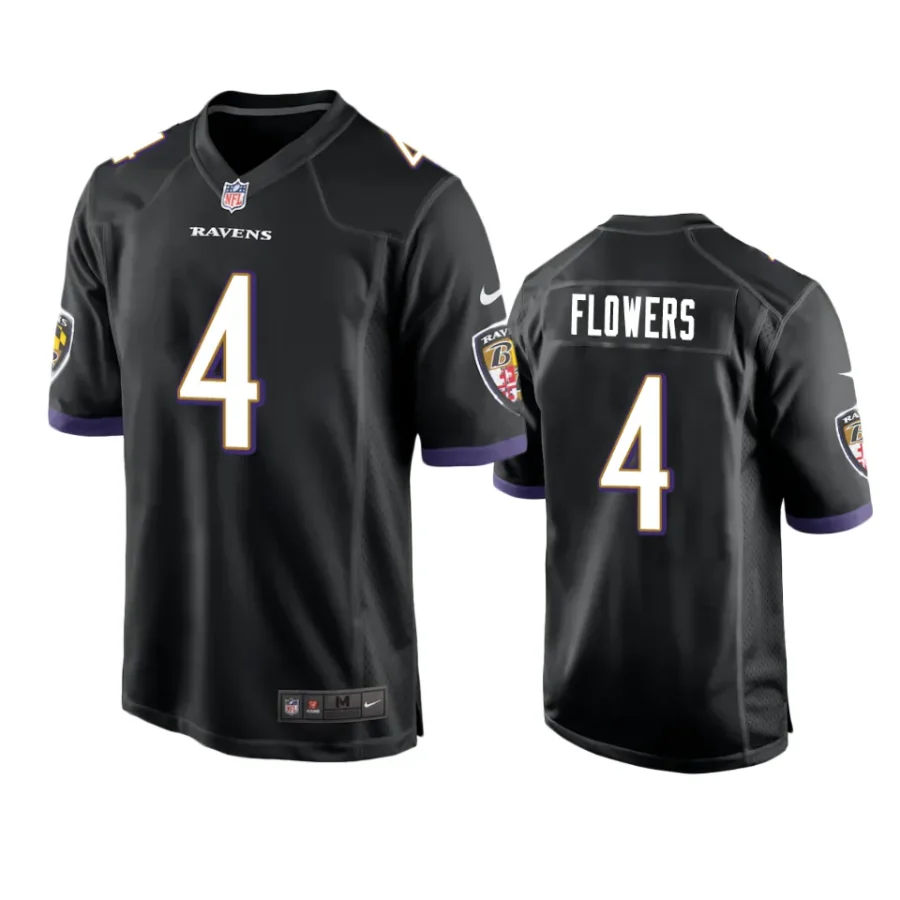 Baltimore Ravens Zay Flowers Black 2023 NFL Draft Game Jersey ...