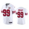 49ers javon kinlaw white 75th anniversary throwback limited jersey