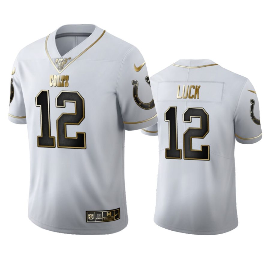 colts andrew luck white golden edition 100th season jersey