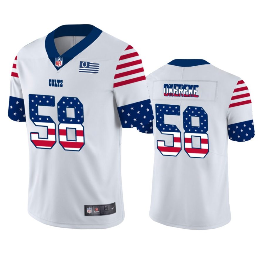 colts bobby okereke white independence day vapor jersey