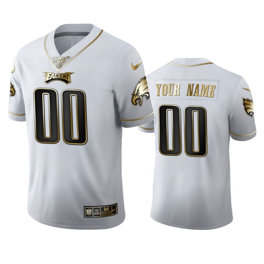 eagles custom white golden edition 100th season jersey