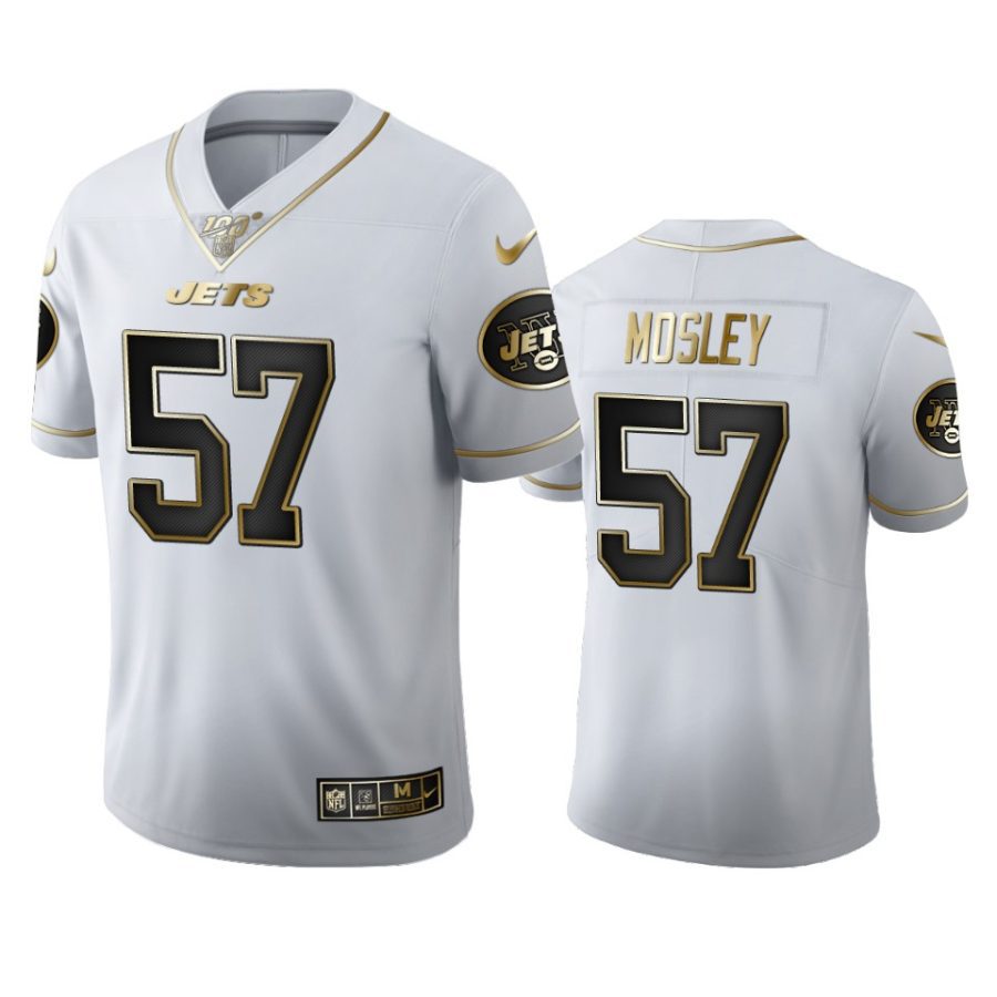 jets c.j. mosley white golden edition 100th season jersey