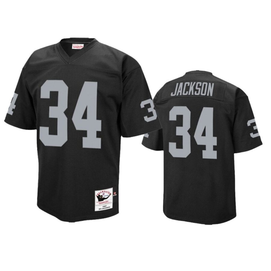 mens raiders bo jackson black 1990 authentic throwback retired player jersey