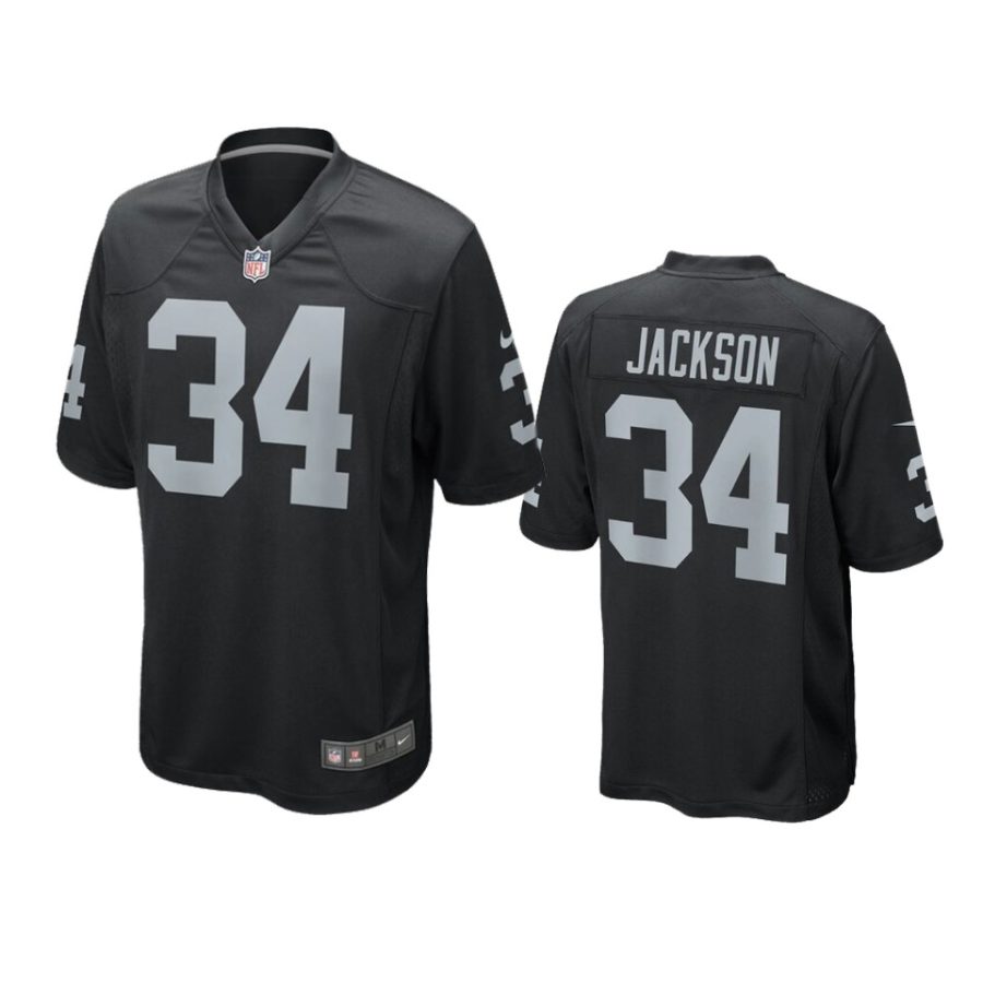 mens raiders bo jackson black game retired player jersey