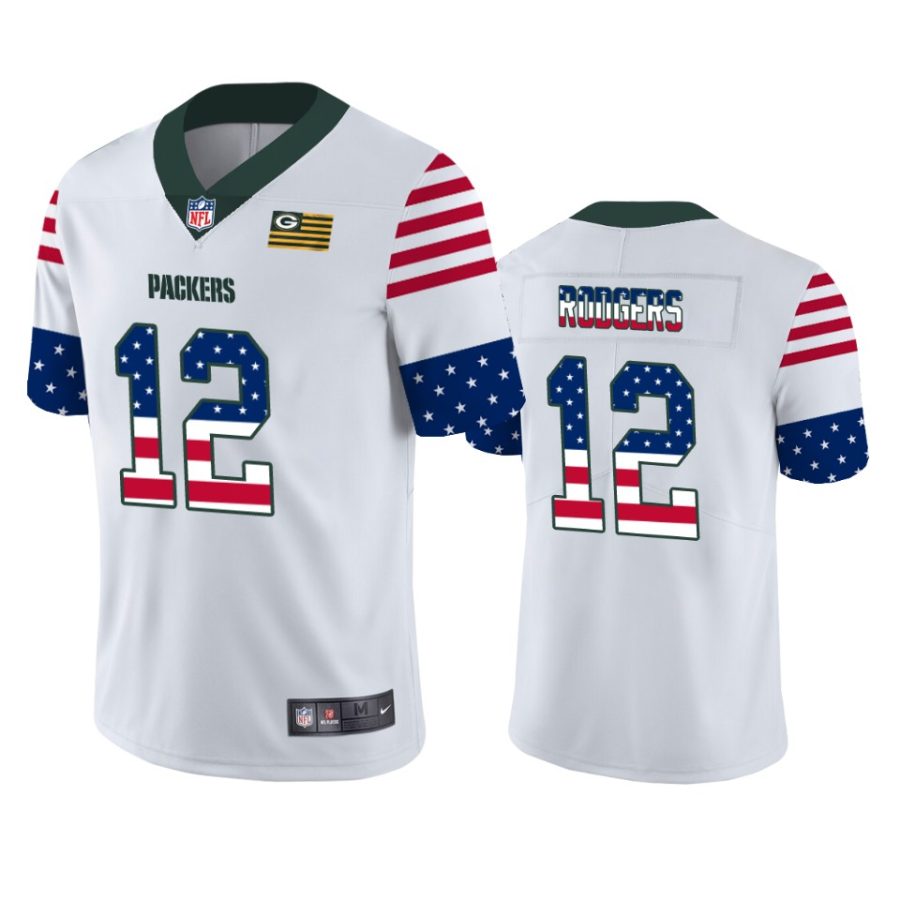 packers aaron rodgers white independence day vapor jersey