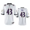 ravens justice hill white game jersey