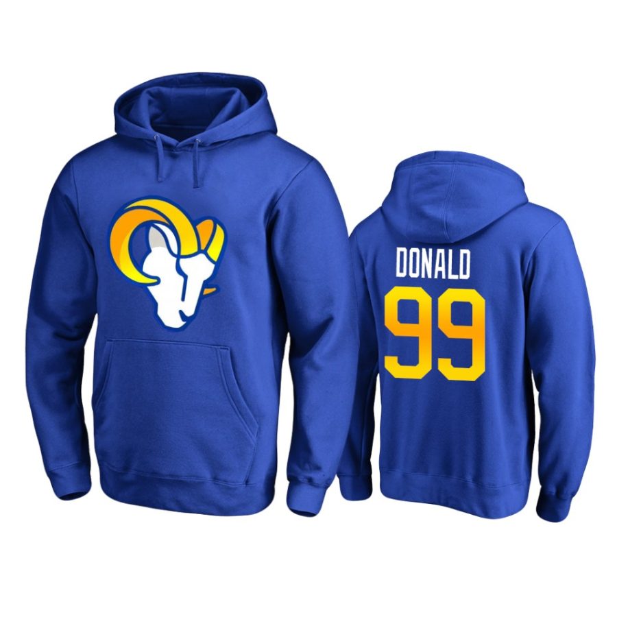 aaron donald rams royal primary logo pullover hoodie