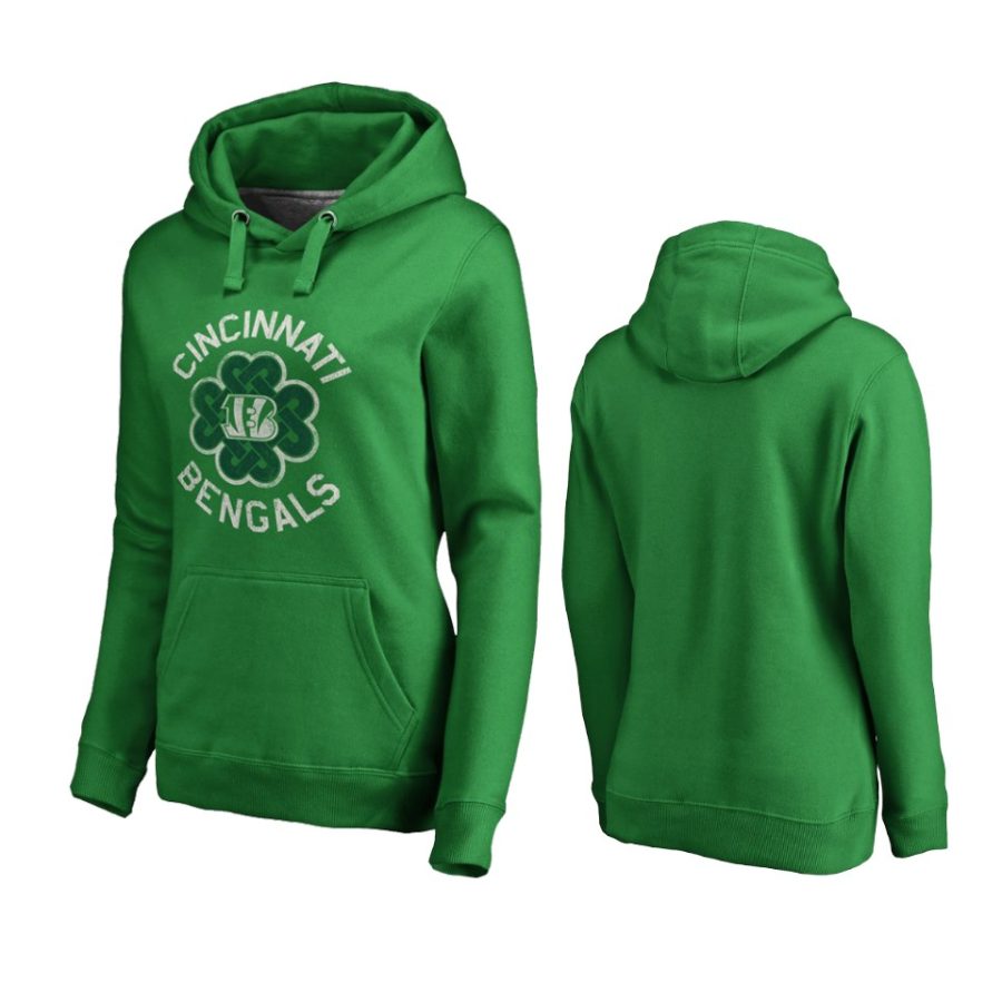 women bengals kelly green st. patricks day hoodie