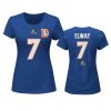 womens broncos john elway royal hall of fame fair catch t shirt